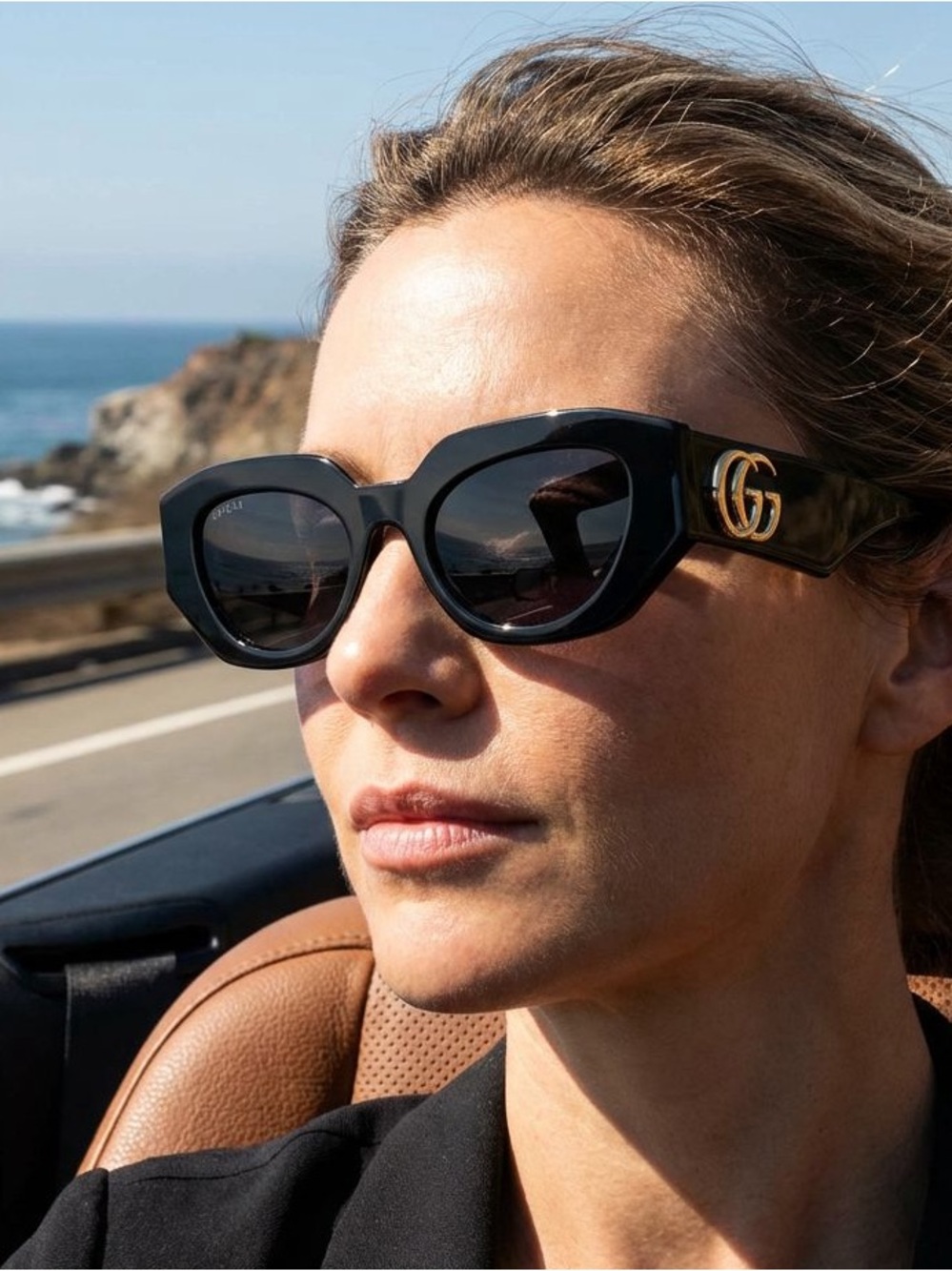 AUTHENTIC Gucci Black Cat-Eye Sunglasses
